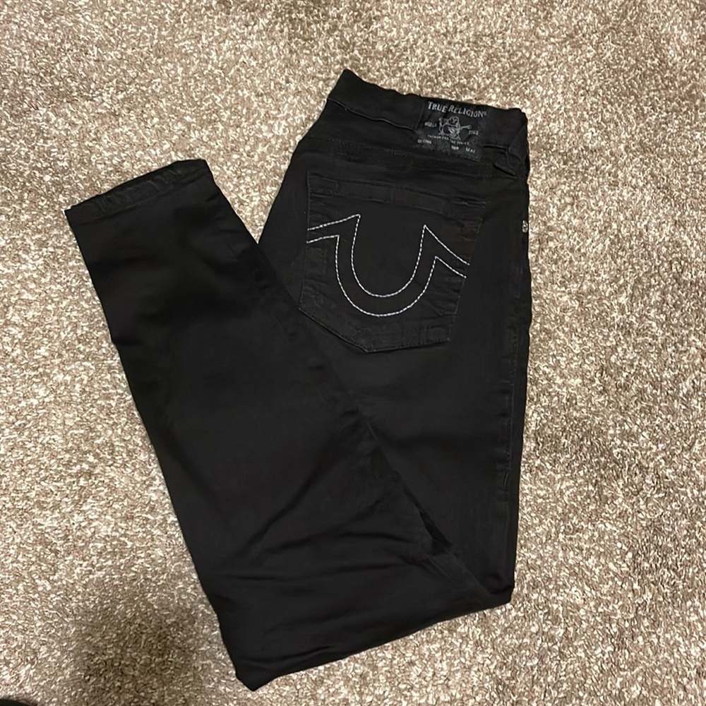 True Religion mid rise skinny regular black jeans